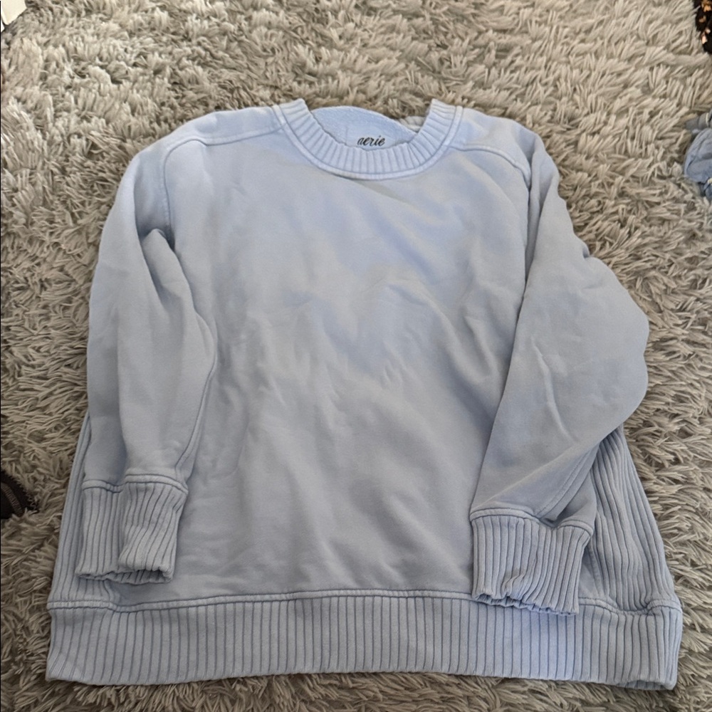 aerie Pale Blue Crewneck Sweatshirt